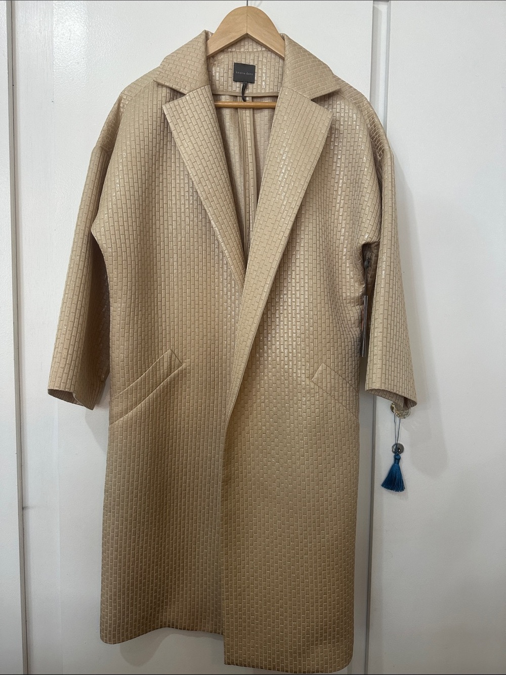 Women’s Metallic Gold Mid length Coat - Women's Oversized Coat